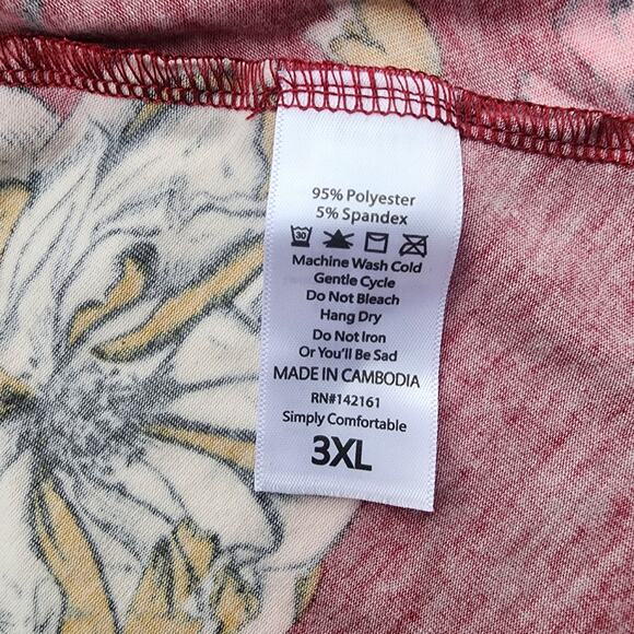 New LuLaRoe Maxi Skirt Size 3XL Red Floral Print Waist Folds Down NWT - Picture 4 of 5